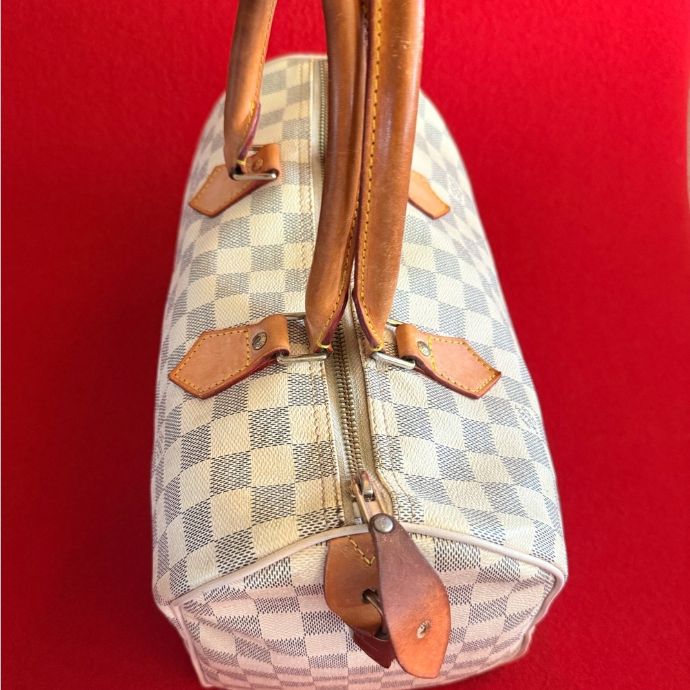 Louis Vuitton Damier Azur Canvas Satchel with Vachetta Leather Handles - Picture 5 of 14